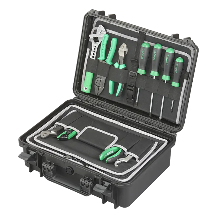 Black, tool case with shoulder strap, INT 426x290xH159(45+114)mm, EXT 464x366xH176mm, 4,66kg, 19,64L