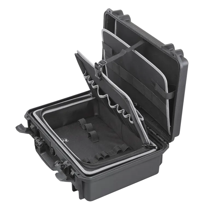 Black, tool case with shoulder strap, INT 426x290xH159(45+114)mm, EXT 464x366xH176mm, 4,66kg, 19,64L