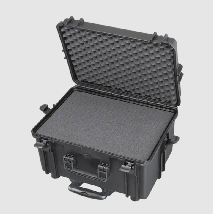 Black, High Density cubed foams with trolley, INT 500x350xH280(58+222)mm, EXT 555x437xH326mm, 49L