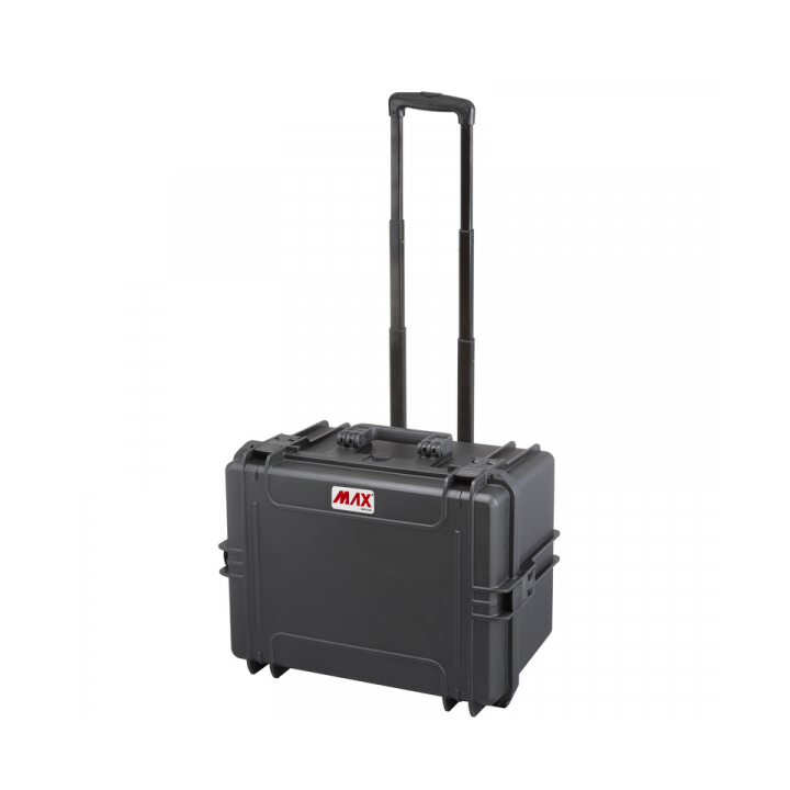 Black, tool case with trolley, INT 500x350xH194(58+136)mm, EXT 555x445xH258mm, 7,84kg, 33,95L