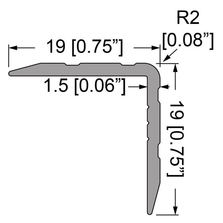 Single Angle Extrusion with 19mm Legs - 2m Long