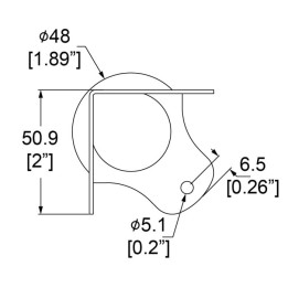 Short Leg Large Zinc Ball Corner with 1mm Radius