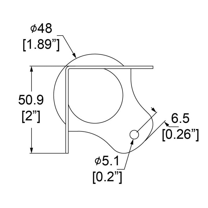 Short Leg Large Zinc Ball Corner with 1mm Radius