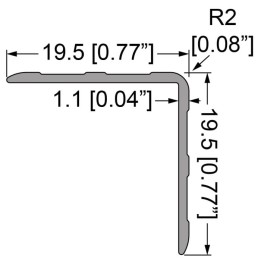 Single Angle Extrusion with 20mm Legs - 4m Long