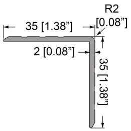 Single Angle Extrusion with 35mm Legs - 4m Long