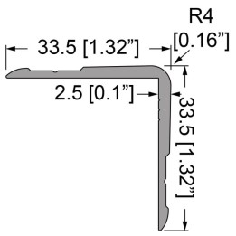 Single Angle Extrusion with 33.5mm Legs - 2m Long