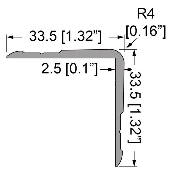 Single Angle Extrusion with 33.5mm Legs - 2m Long