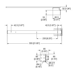 Sliding Door Hinge / Zinc Drawer Slide with Hinge for Sliding Door