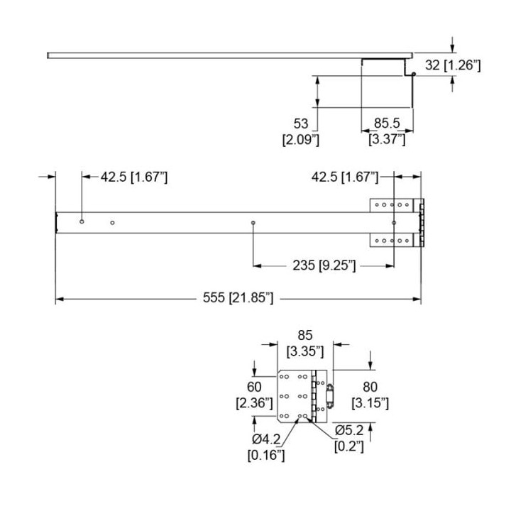 Sliding Door Hinge / Zinc Drawer Slide with Hinge for Sliding Door