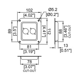 Small Black Dish for 2 x D-Series Connectors