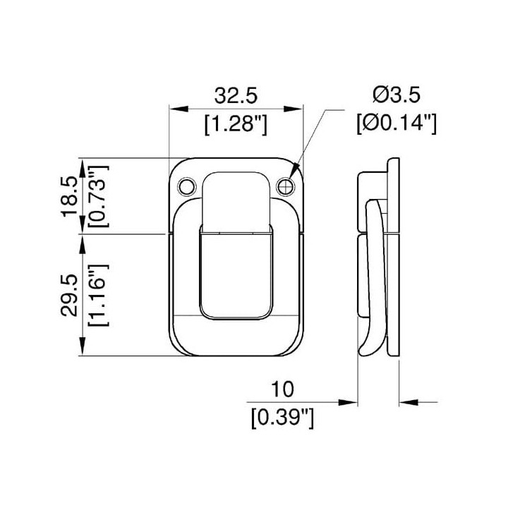 Small Chrome Draw Bolt