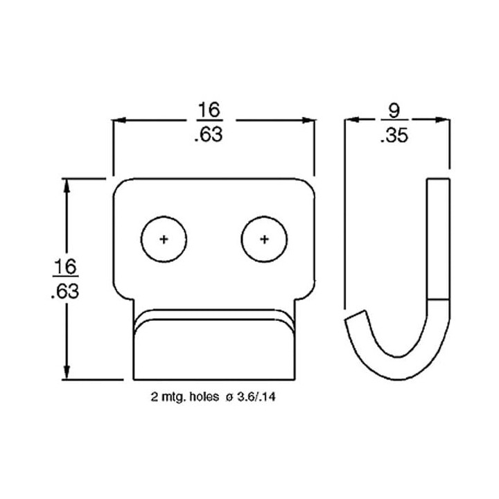 Small Catch Plate for use with Compression Spring Draw Latches