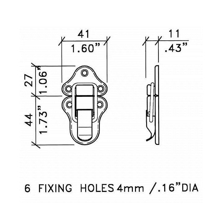 Small Nickel Draw Bolt