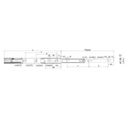 Soft Closing Drawer Slide - 600mm Long