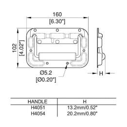 Sprung Flip Handle with 19mm Grip in Surface Mount Dish