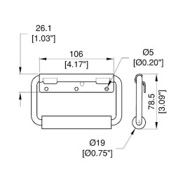 Sprung Surface Handle with 19mm Grip