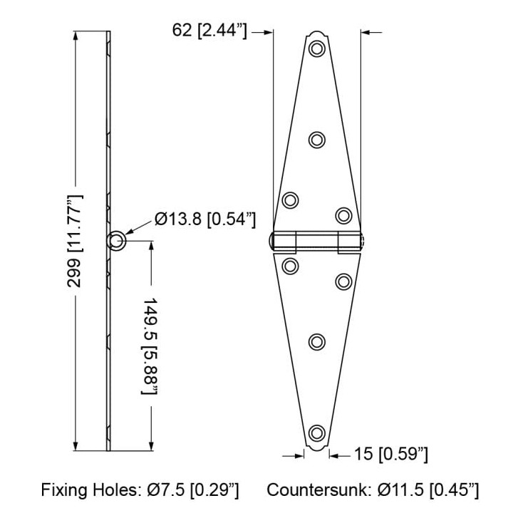 Strap Hinge 150mm/6" STAP HINGE 6" Hinge