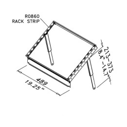 Tiltable Racking Frame for use with 8U to 16U R0863 Rack Strips (Not Included)