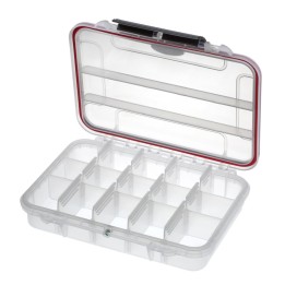 Transparent, 3 - 15 adjustable compartments, INT 212x82xH47(14+33)mm, EXT 230x175xH53mm, 0,3kg, 1,39L