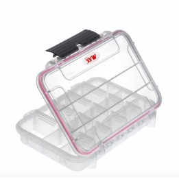 Transparent, 3 - 15 adjustable compartments, INT 212x82xH47(14+33)mm, EXT 230x175xH53mm, 0,3kg, 1,39L