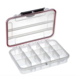 Transparent, 3 - 15 adjustable compartments, INT 212x82xH47(14+33)mm, EXT 230x175xH53mm, 0,3kg, 1,39L
