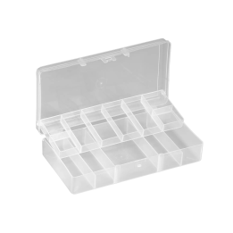 Transparent, Polyp. Box with internal shelf