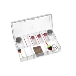 Transparent, Polyp. Box with internal shelf