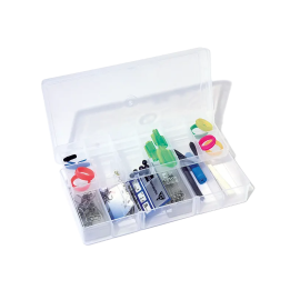 Transparent, Polyp. Box with internal shelf