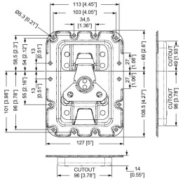 Ultimate Large Recessed MOL3 Latch in Dish with 27mm Offset