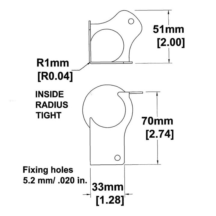 Zinc Brace Ball Corner with 1mm Radius