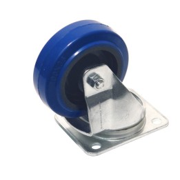 100mm Swivel Castor with Rubber Blue Wheel