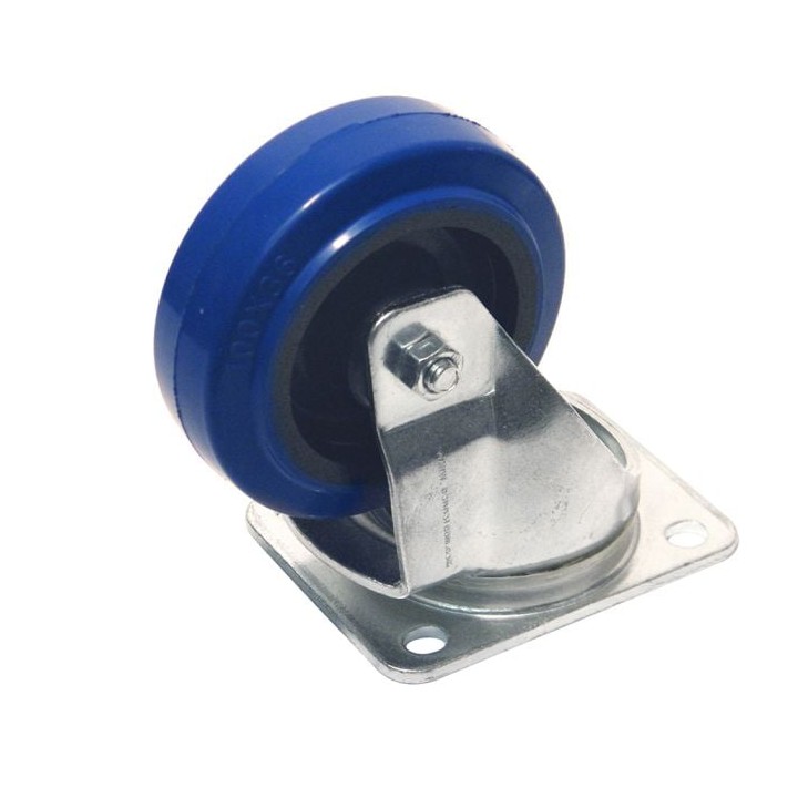100mm Swivel Castor with Rubber Blue Wheel