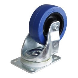 100mm Heavy Duty Swivel Castor with Rubber Blue Wheel