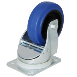 100mm Swivel Automatic Castor with Rubber Blue Wheel