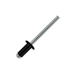 10mm Long Grooved Black Rivets with Aluminium Body and Steel Mandrel