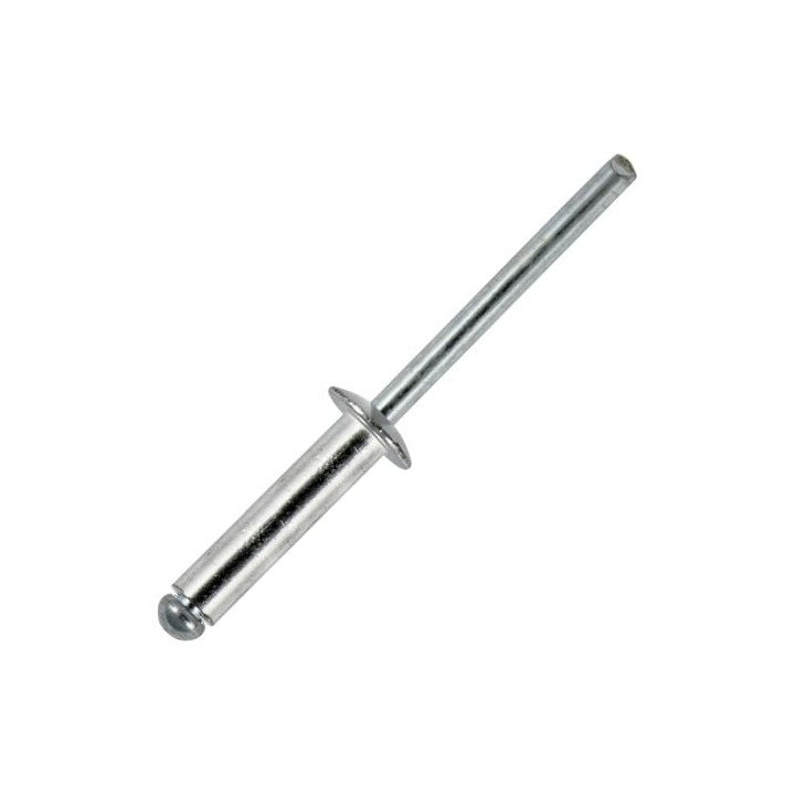 16mm Long Plain Rivets with Aluminium Body and Steel Mandrel