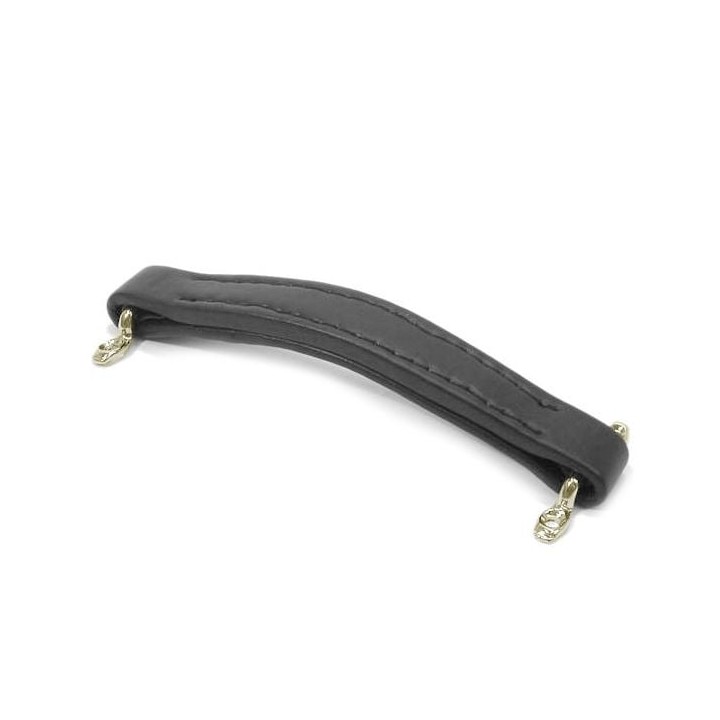 218mm Black Leather Look Handle with Black Stitching