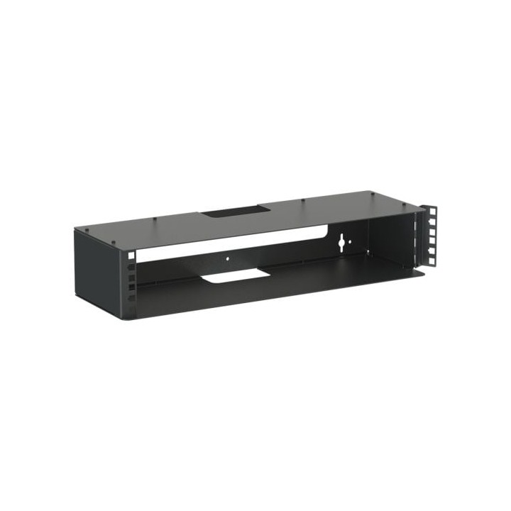 2U Mount Wall Bracket with Square Hole Hinged Rails