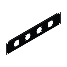2U Rack Panel Punched for 4 x 37 Mulitpin Connectors
