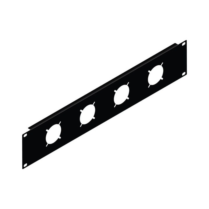 2U Rack Panel Punched for 4 x 37 Mulitpin Connectors