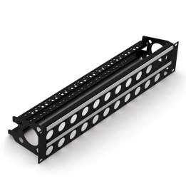 2U Rack Panels for 24 x D-Series Connectors with Cable Support Bar