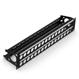 2U Rack Panels for 32 x D-Series Connectors with Cable Support Bar