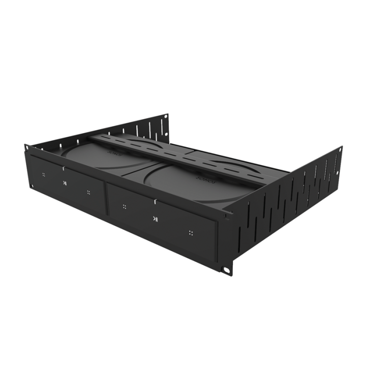 2U Rack Shelf & Magnetic Faceplate For 2 x Sonos Amp