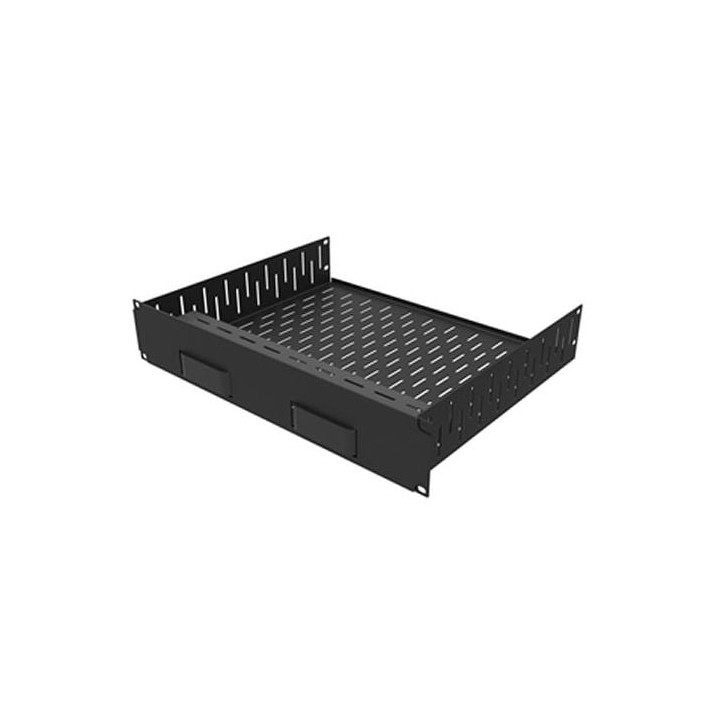 2U Vented Rack Shelf & Magnetic Faceplate For 2 x Apple TV 4K
