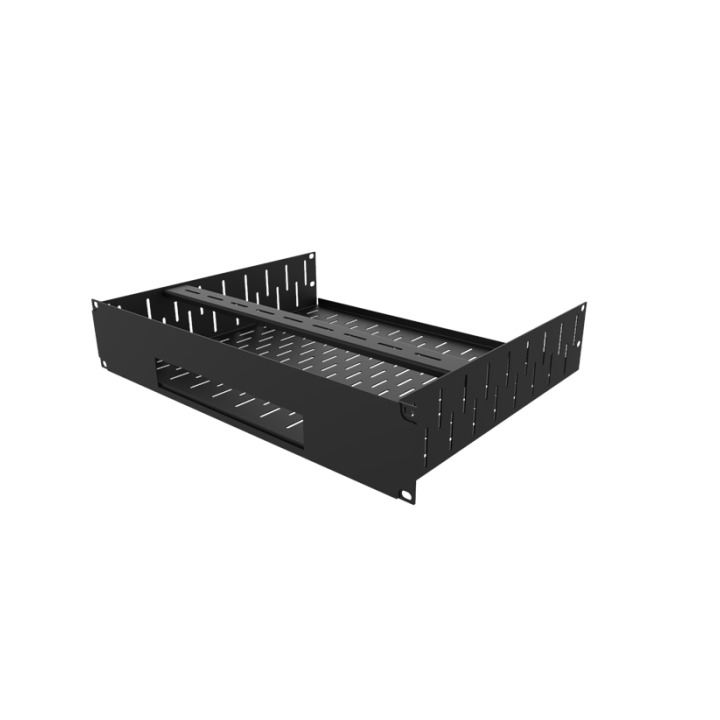 2U Vented Rack Shelf & Magnetic Faceplate For 1 x SKY Q MINI BOX