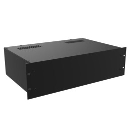 3U Black 300mm Deep Rack Box with a Black Aluminium Front Panel