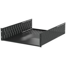 3U Black Clamping Rack Shelf - 600mm Deep