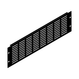 3U Black Flanged Rack Panel with Horizontal Vents