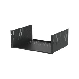 4U Black Clamping Rack Shelf - 367mm Deep