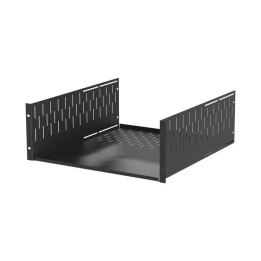 4U Black Clamping Rack Shelf - 500mm Deep